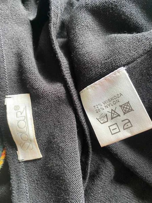 Wiskoza solar sukienka sweterkowa midi za kolano 7/8 m l 38 40 zima