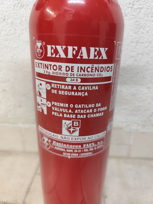 Extintor 2kg dióxido de Carbono CO2 Novo