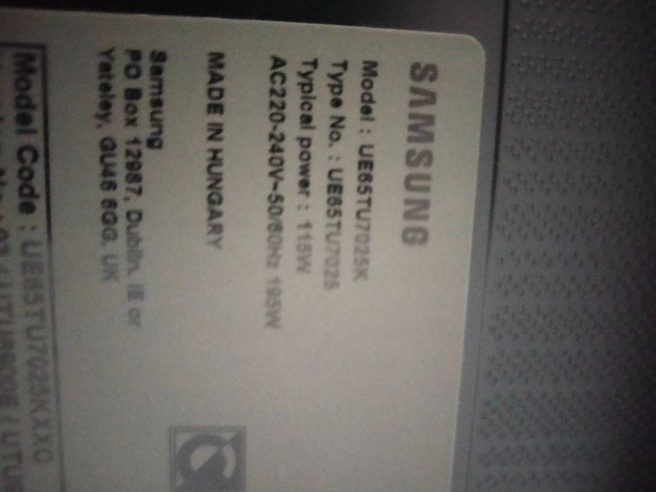 Tv Samsung Smart TV. com um painel LCD de resolução 4K, com 65''