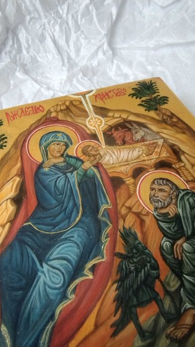 Ikona Boże Narodzenie złoto 23 i 3/4 karata
