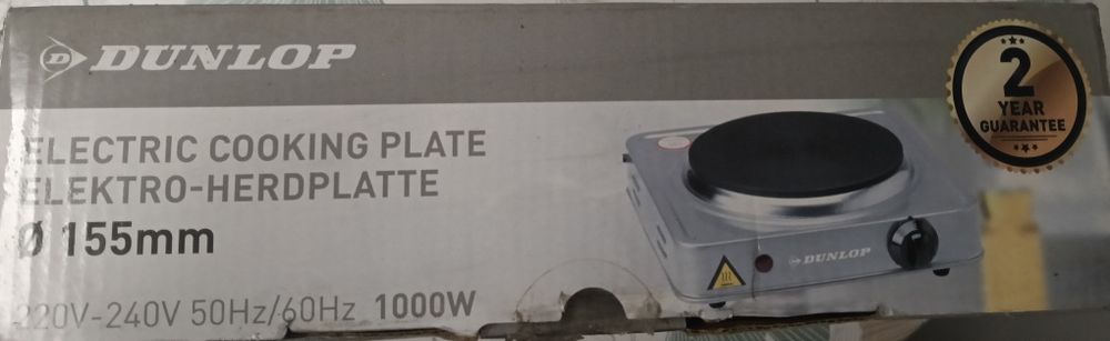 Placa Elétrica Portátil Dunlop 1000W - 155mm (Como Nova)