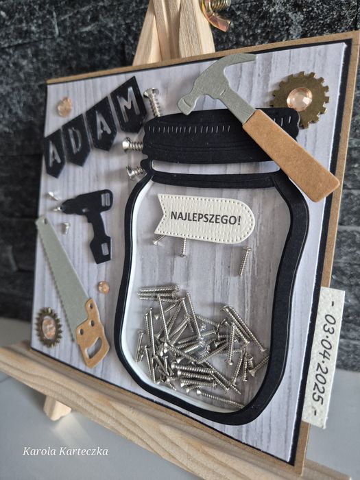 Kartka dla stolarza, urodzinowa, 3D, STOLARZ, urodziny, męska kartka