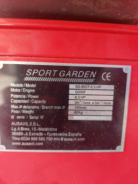 Triturador de lenha como novo