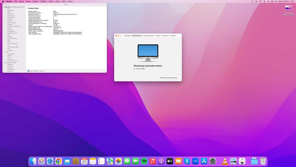 iMac Retina 5K 27" + Apple Magic Keyboard i Magic Mouse