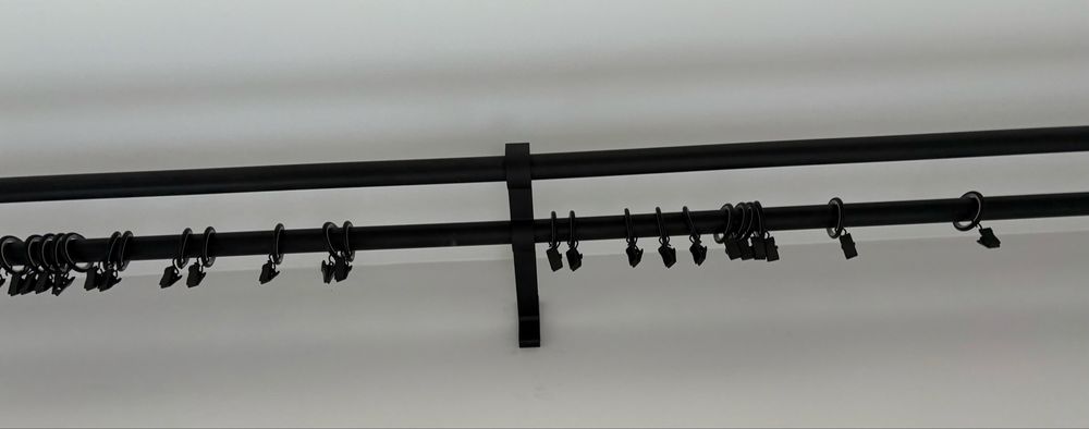 Karnisz podwójny czarny 320 cm