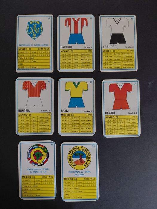 Lote de 8 Calendários México 86