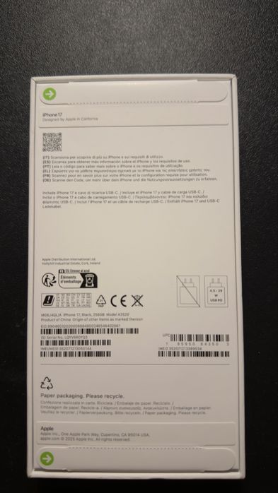 iPhone 17 256GB Preto – Novo e Selado (com Fatura)