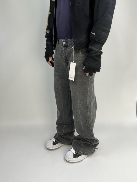 Клеш штани сірі faded zara flared jeans baggy кльош сірі чорні серые