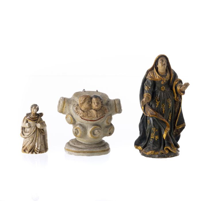 Arte Sacra - 2 Nossa Senhora e peanha - Século XIX