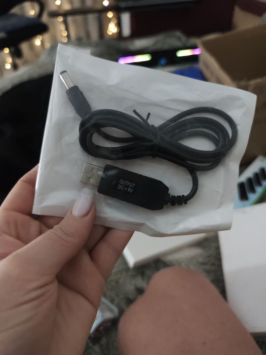 Кабель для роутера USB 2.0 Out 9V на DC 5.5/2.1 Voltronic Black 1 м