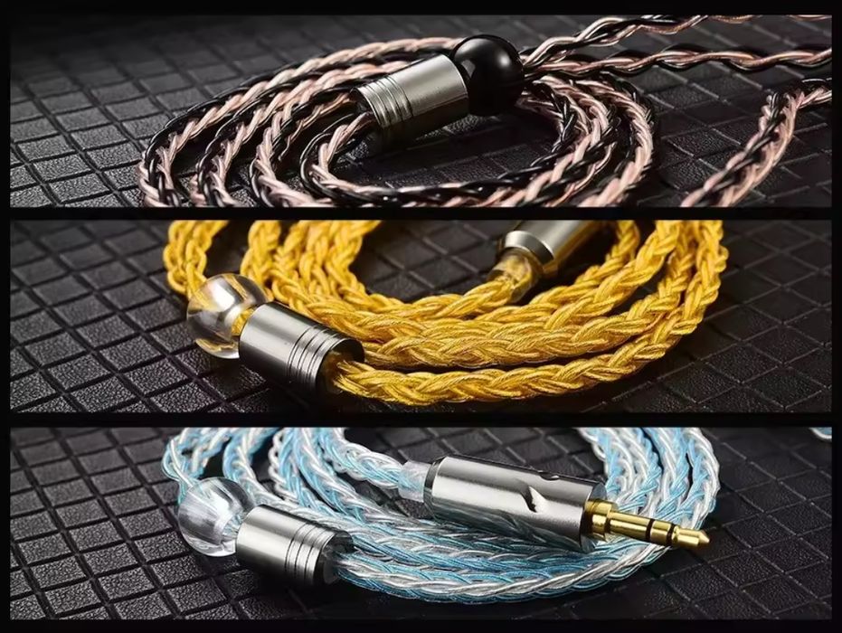 Кабель 3.5мм QKZ T1 Blue/Yellow/Brown