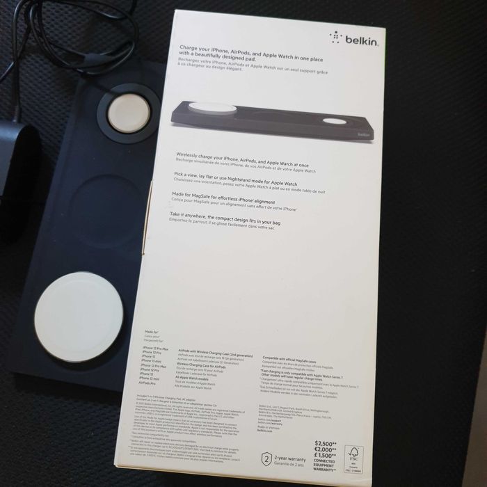 carregador sem fio MagSafe 3 em 1 WIZ016 Boostcharge Pro da Belkin