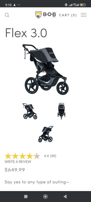 Carinho bebê para corrida Flex 3.0