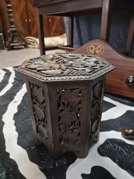 Mesa de Campanha Anglo- Indiana em Teca (C. 1900) - Pequena Dimensão.