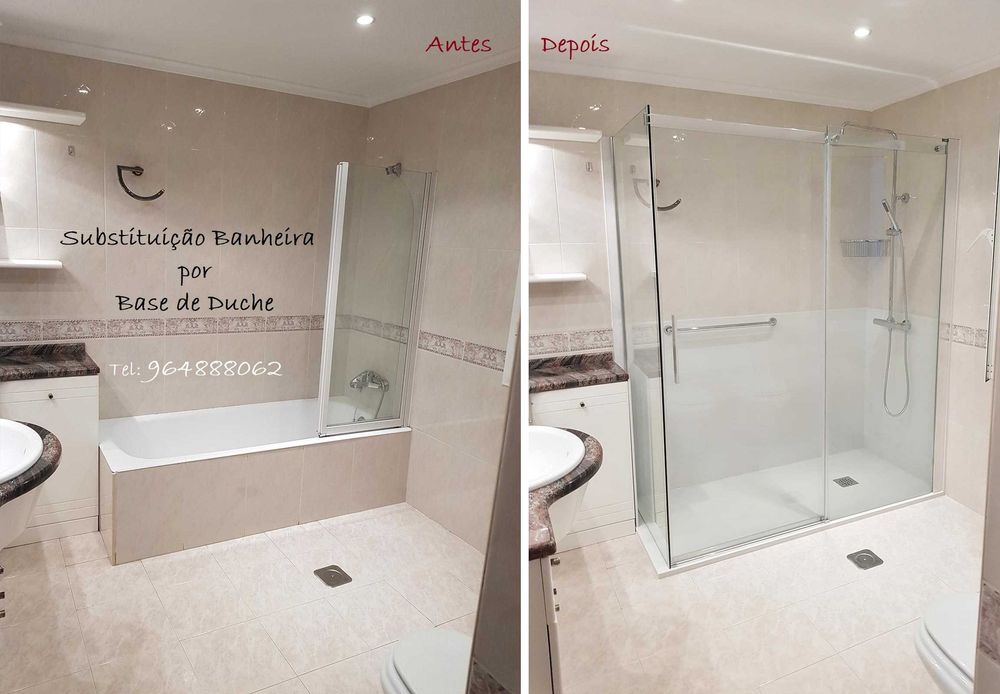 Banheira -» Base de duche - SUBSTITUIÇÃO