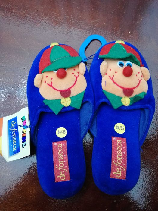 Pantufas criança vintage anos 80 nunca usadas