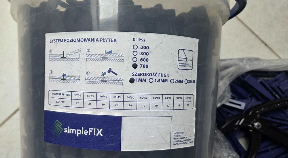 System poziomowania płytek SimpleFIX