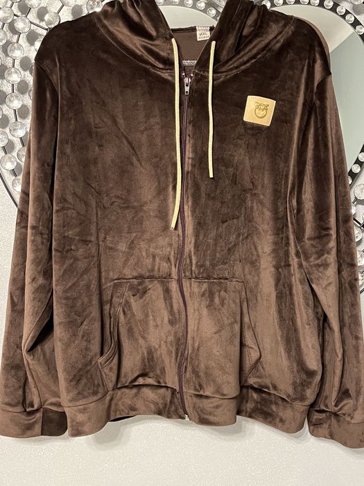 Bluza welorowa kaptur czekoladowy braz XXXL