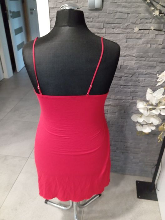 Koszulka nocna czerwono-czarna 42