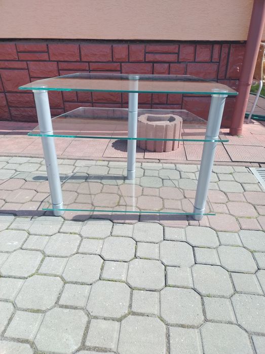 Stolik rtv szkło i metal