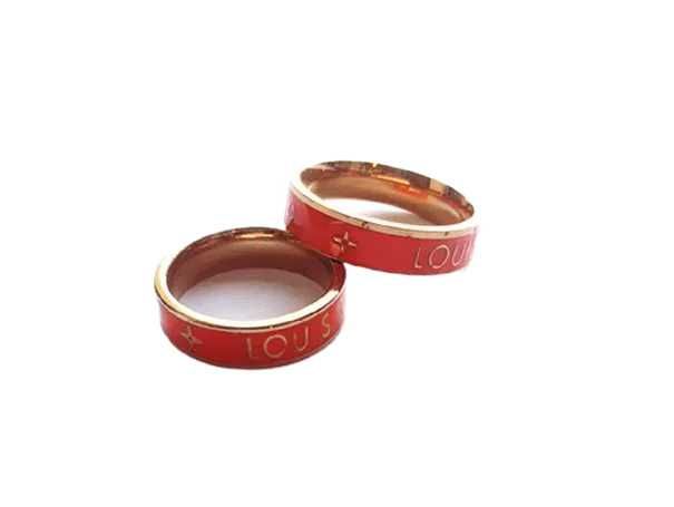 Obrączka Złota Pomarańczowa Napis LV 20 9 Stal Chirurgiczna Nierdzewna