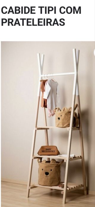 Cabideiro / Estante Infantil Tipi em Madeira de Faia (IndyKids)