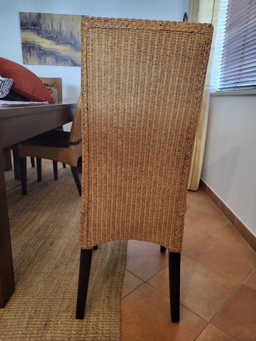 Cadeiras de jantar em vime 8 pcs