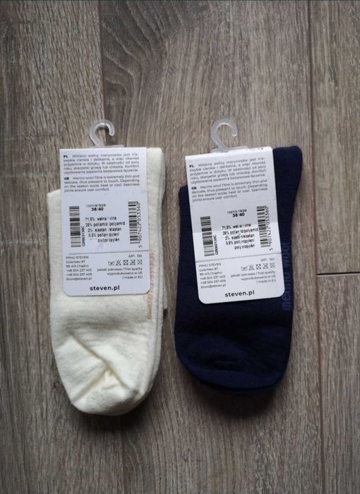 2x skarpetki damskie merino wool wełniane NOWE
