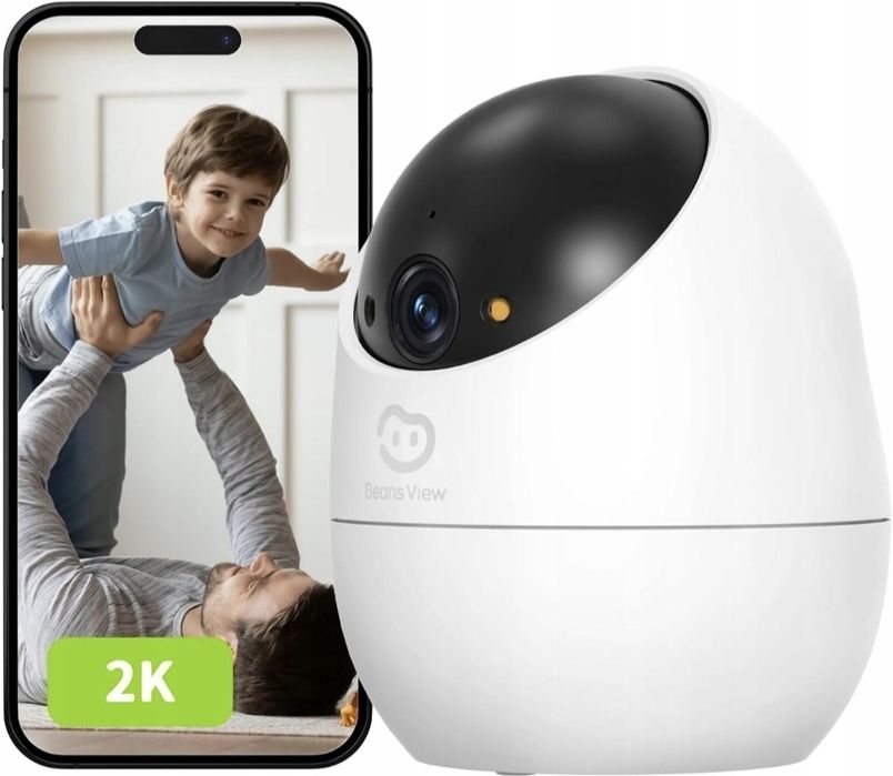 Niania elektroniczna, kamera obrotowa Beans View 2K WIFI 360° 3MP