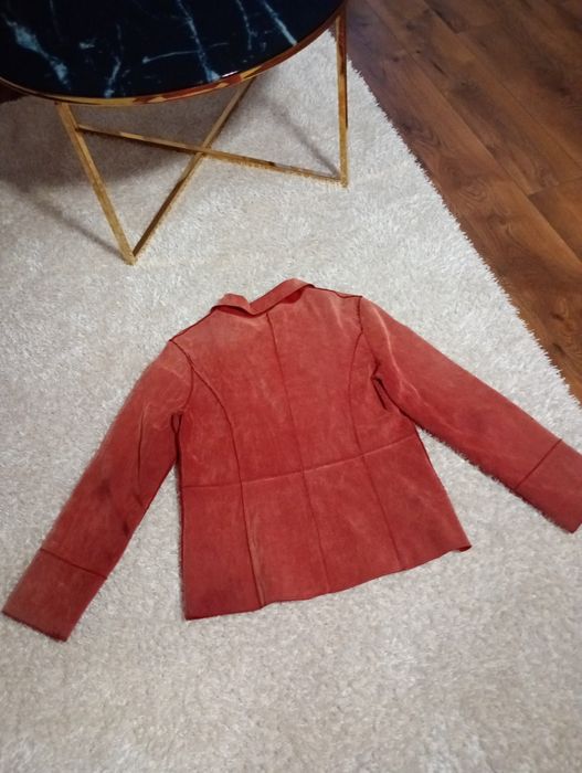 Zamszowa kurta kolor ceglany