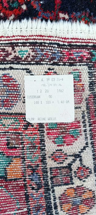 Tuserkan ręcznie tkany dywan wełniany irański 151 x 110 cm Iran