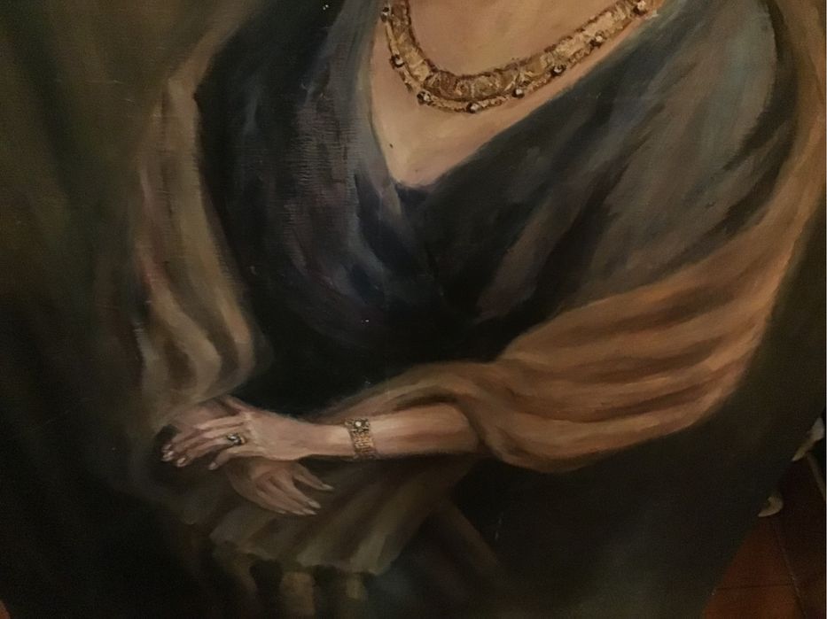 Retrato a óleo de senhora aristocrata. Negociável.
