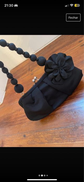 Clutch/mala preta em tecido