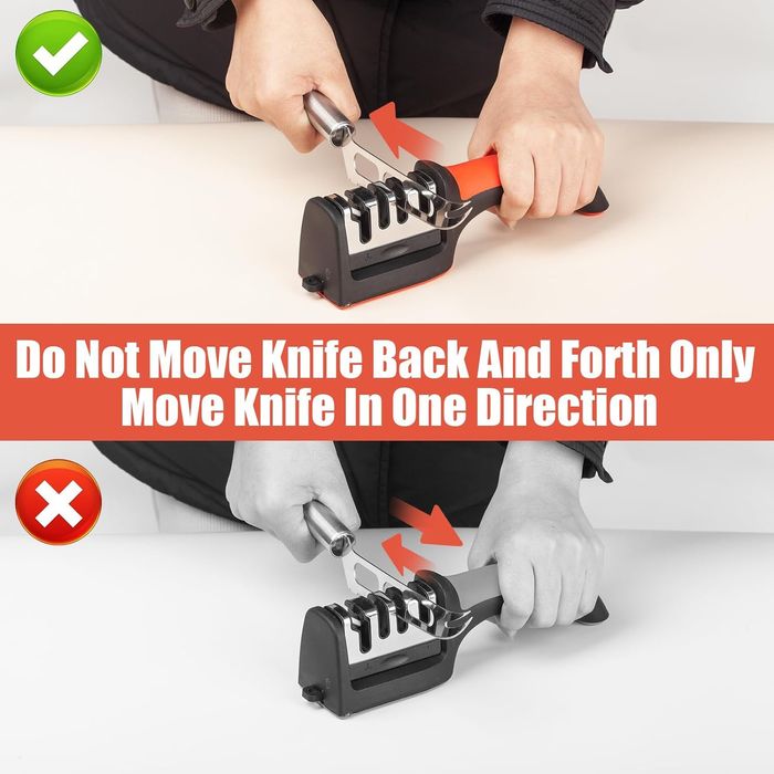 NOVO!  Afiador de facas manual de 4 etapas, base antiderrapante