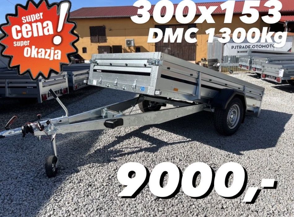 Brenderup 2300SB 1300  ‼️Nowa przyczepa z hamulcem 300x153 uchylna, rampa do Quada DOSTAWA‼️