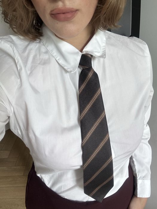 Krawat w paski elegancki 90s 00s unisex