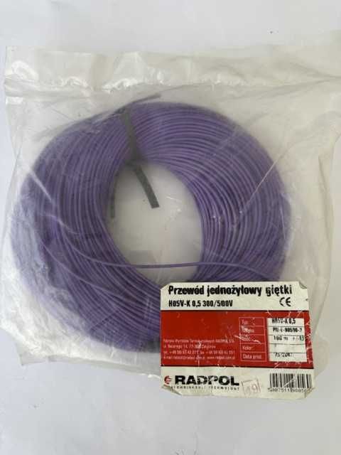 Przewód LGY 1 x 0,50 mm2 H05V-K 0,50-  100 m Fioletowy