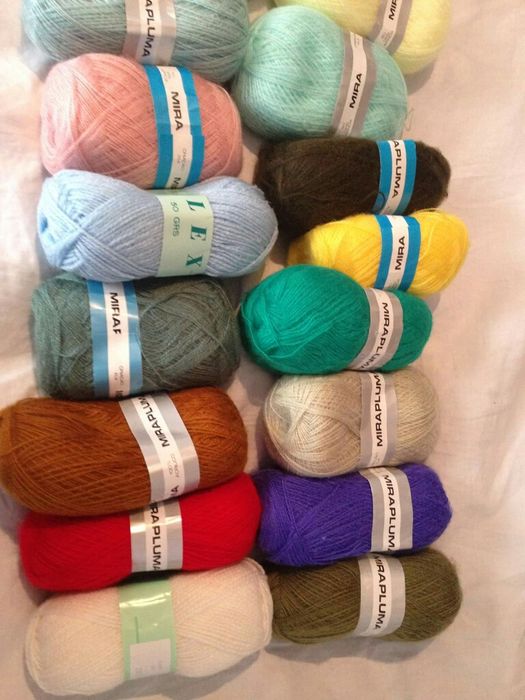 Lãs novelos várias cores