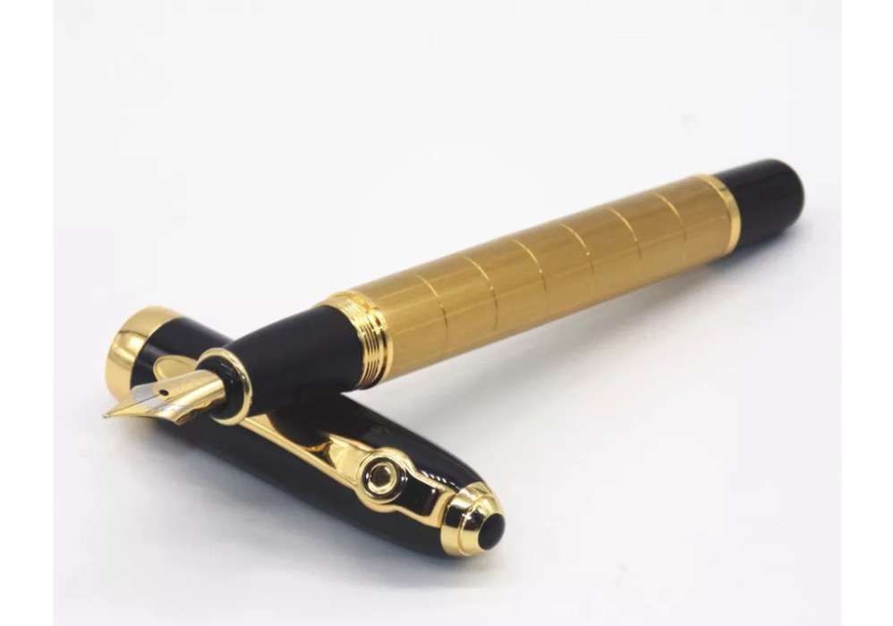 Caneta de Tinta Permanente Preta e dourada, metálica (K2)
