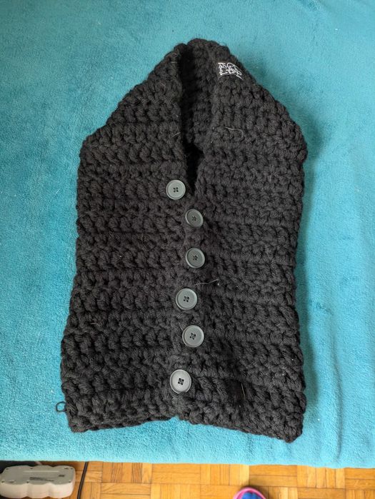 Kapturokomin Czarny Monohood LaCzapaKabra handmade