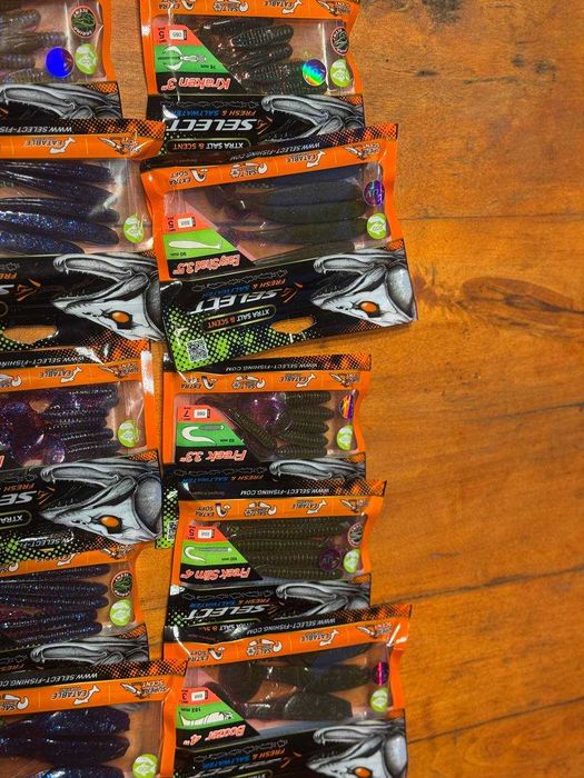 Силикон на щуку, окуня, судака Селект 3-3,3-3,5-4 дюйма; 1,8-2-2,2