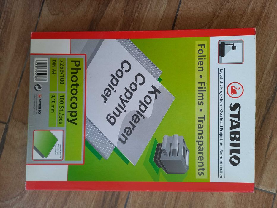 Folhas transparentes Stabilo para Fotocopiadora.
