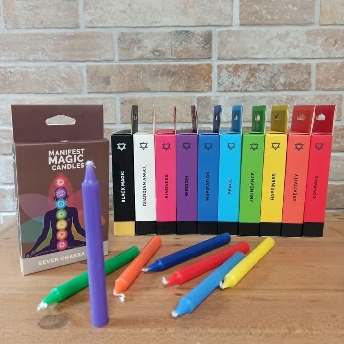 Zestaw Granatowych Świec Czakra Trzeciego Oka 12 Szt