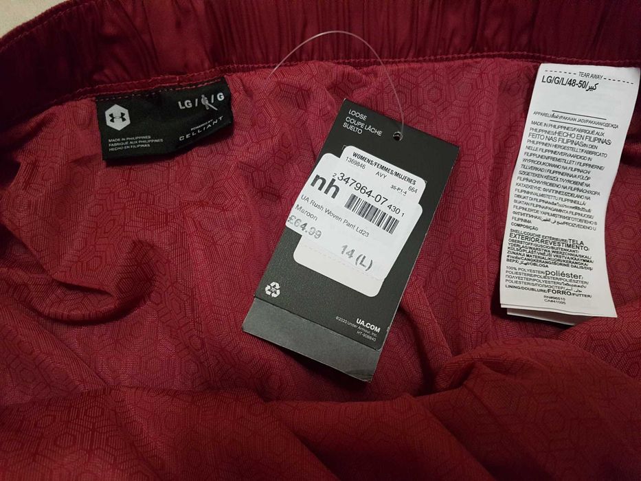 Спортивные штаны Under Armour Wo Rush Woven Maroon оригинал L р-р