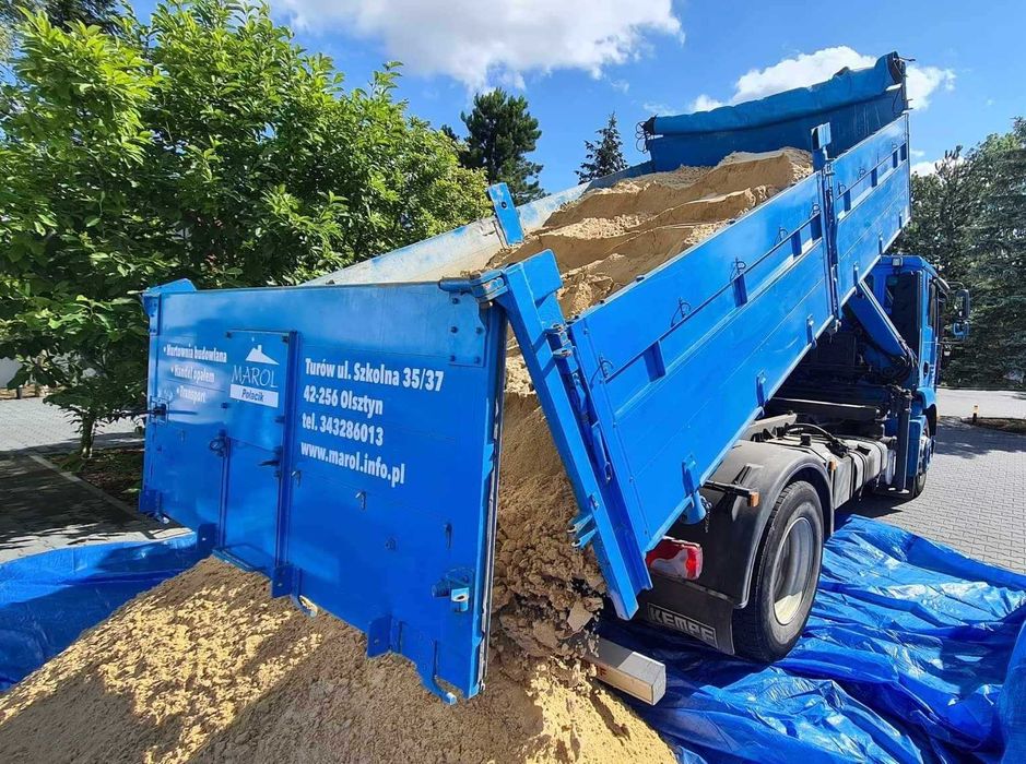 Piach piasek zasypowy budowlany fundament - z placu, ważony, transport
