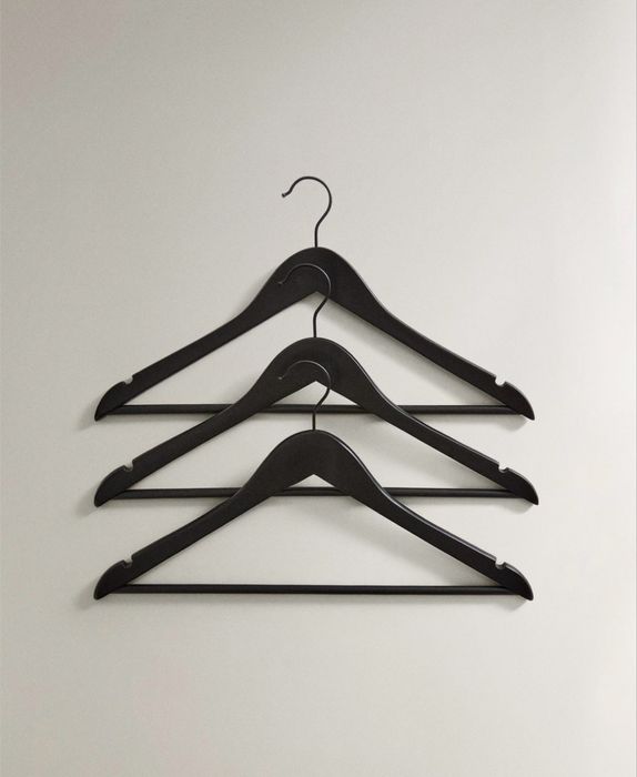 Cabide Madeira Lacada (Conj. De 3) Zara Home NOVO