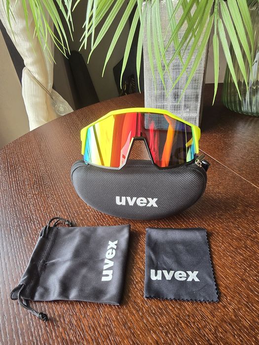 Okulary Uvex Yellow UV400 sportowe rowerowe bieganie trekking