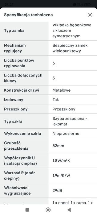 Drzwi zewnętrzne 80Lewe Złoty Dab