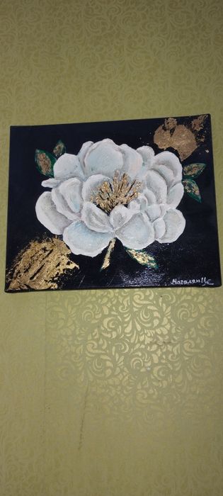 Картина маслом пион