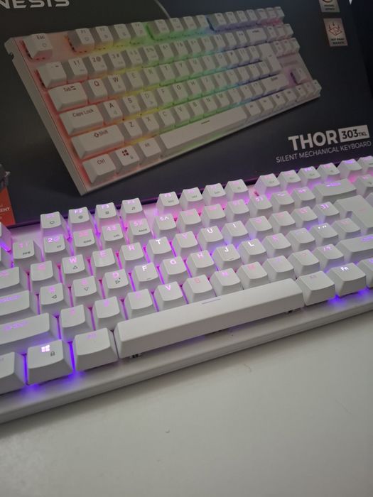 Klawiatura GENESIS Thor 303 TKL Outemu Peach Silent Biały